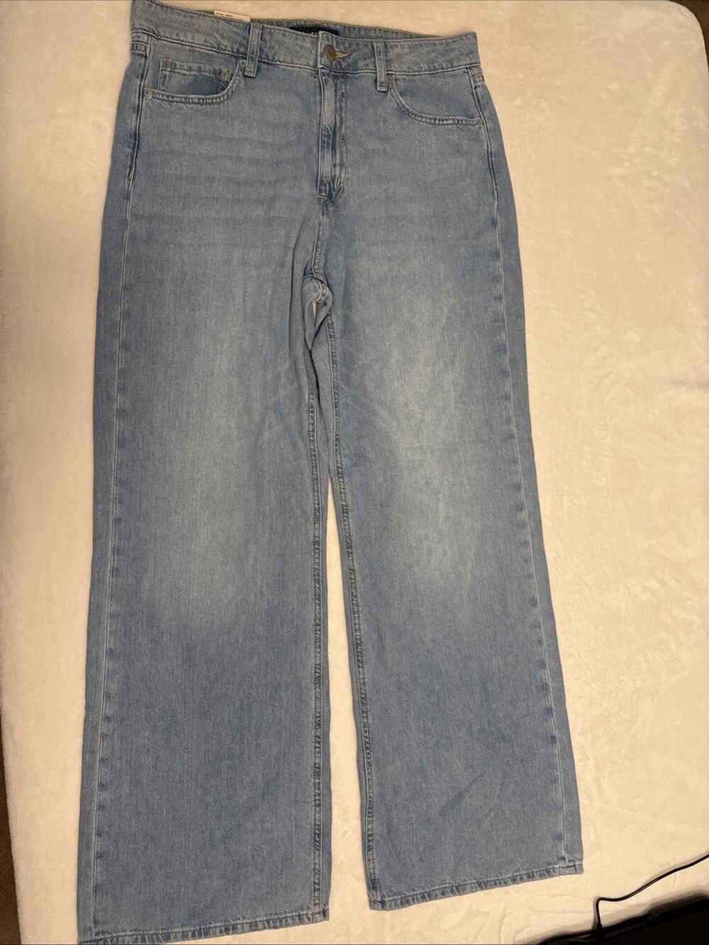 AERO High Rise Wide Leg Jeans Juniors Size 12 Vintage Inspired Non Stretch Denim